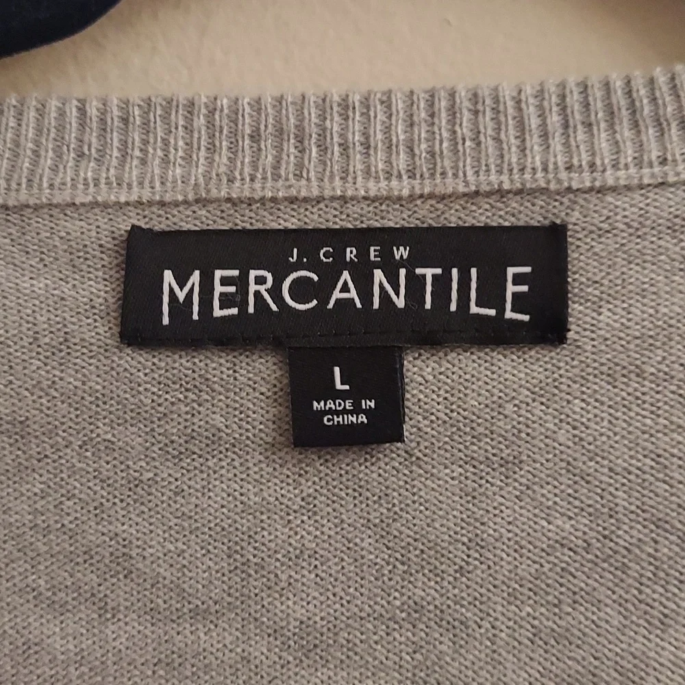 J.CREW MERCANTILE Men's Merino Wool  V Neck Pullover Long Sleeve Sweater L